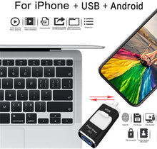 Load image into Gallery viewer, USB Flash Drive for iPhone 512GB, iPhone Memory Stick, iPhone Photo Stick External Storage for iPhone/PC/iPad/Android and More Devices with USB Port (512GB, Black)